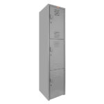 B1 Locker Troya Filer Metálico 3 Puertas Color Gris LOCC-3P45-GR Perfil copia