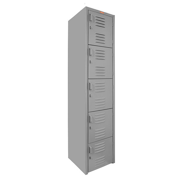 B1 Locker Troya Filer Metálico 5 Puertas Color Gris LOCC-5P45-GR Perfil