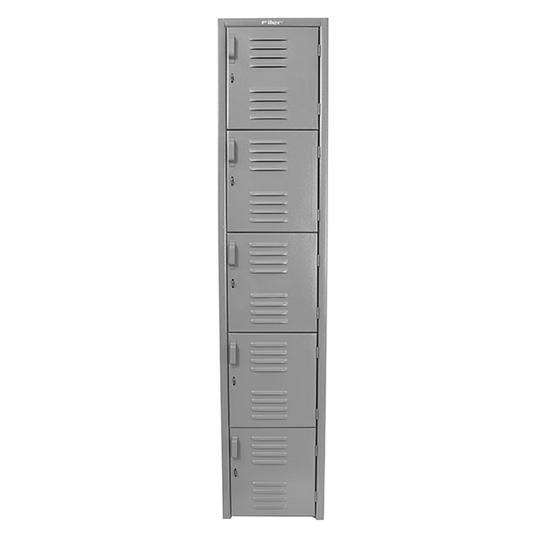 B2 Locker Metálico 5 Puertas Color Gris LOCC-5P37-GR Frente-min