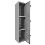 B3 Locker Metálico 3 Puertas Color Gris LOCC-3P37-GR Abierto-min