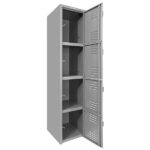 B3 Locker Metálico 4 Puertas Color Gris LOCC-4P37-GR Abierto-min